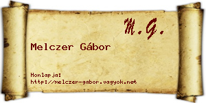 Melczer Gábor névjegykártya